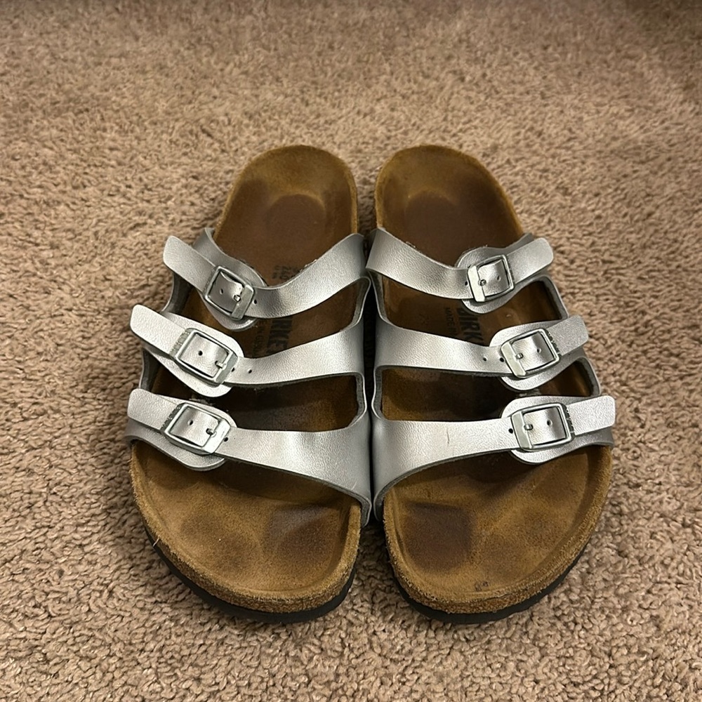 Silver Birkenstock Florida Sandal